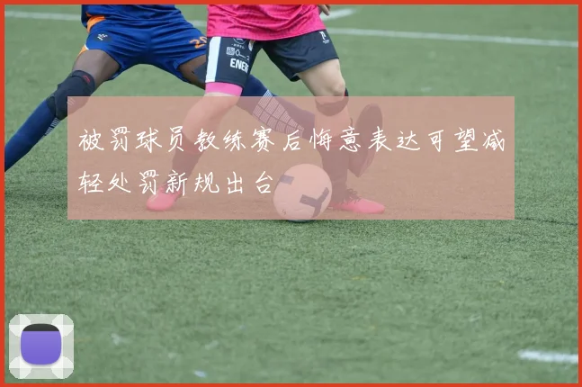 被罚球员教练赛后悔意表达可望减轻处罚新规出台